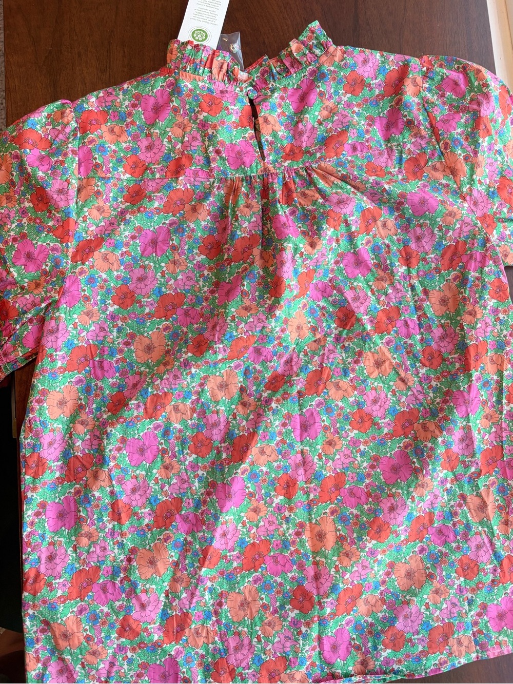 J.Crew x Liberty London Floral Ruffle Neck Smocked Sleeve Top | Size Small NWT - Picture 3 of 5